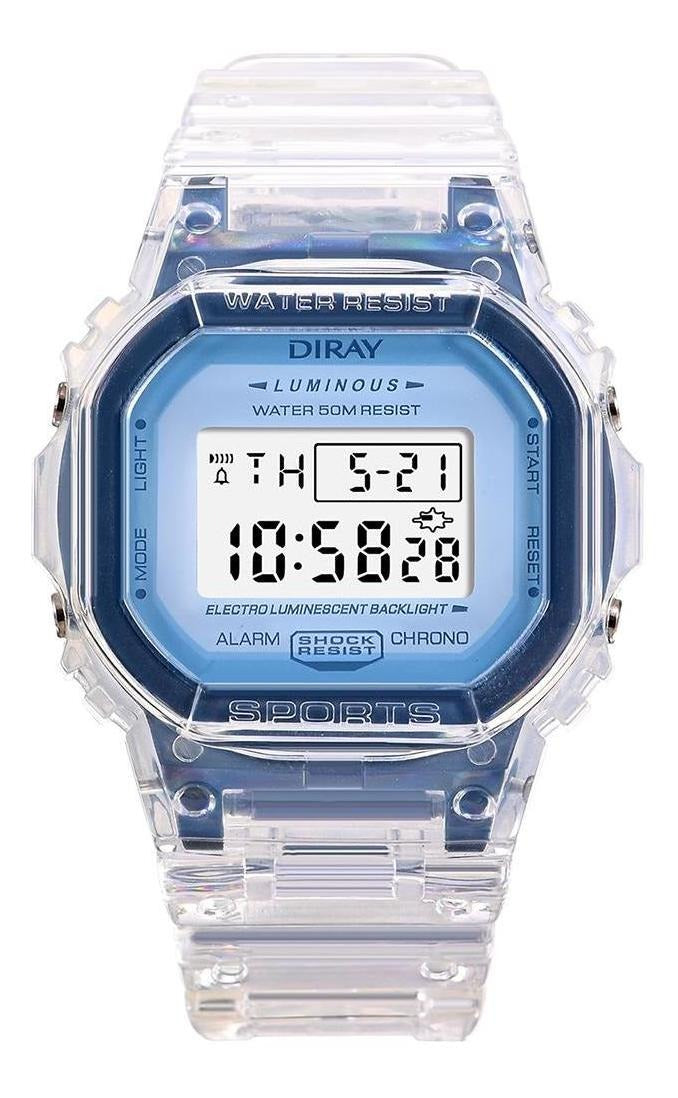 Reloj Diray Unisex Transparent Azul DR218LCT2 Unisex