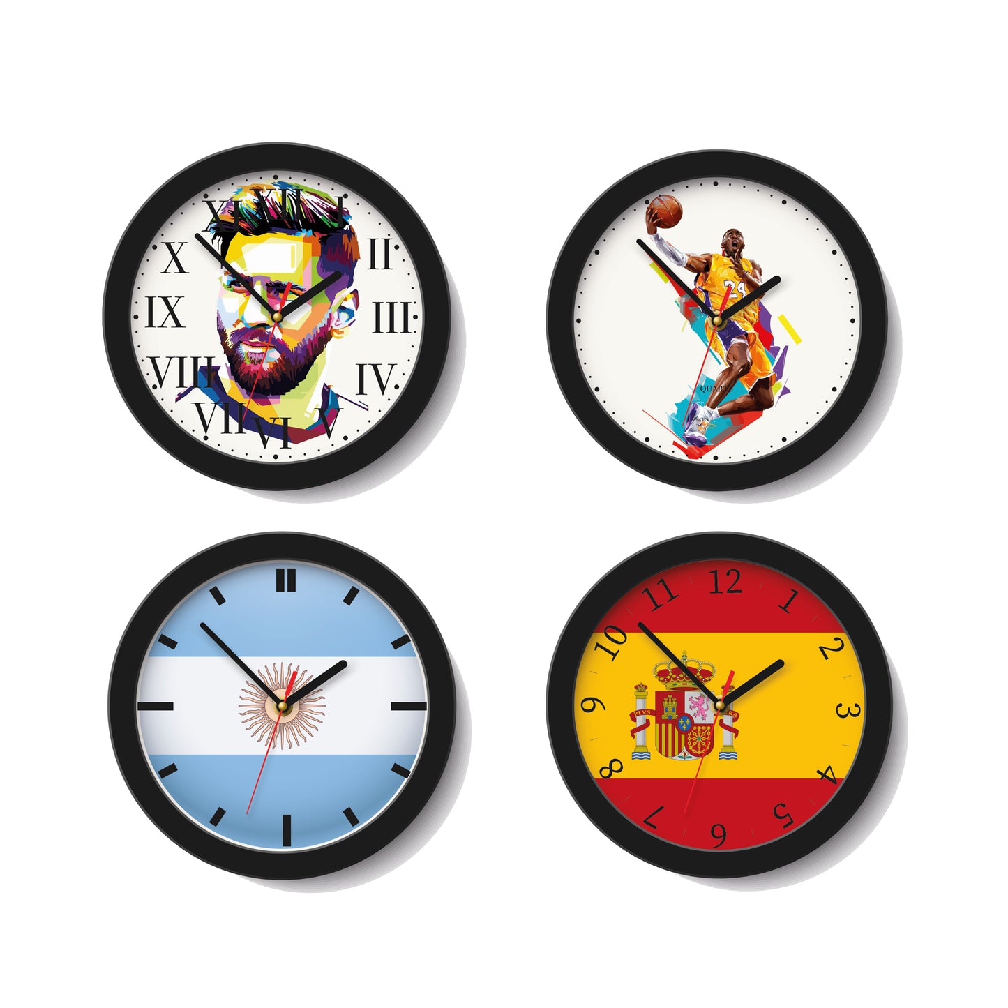 Reloj De Pared Deportivo Decorativo Unisex Cuarzo Análogo de 30cm Plástico