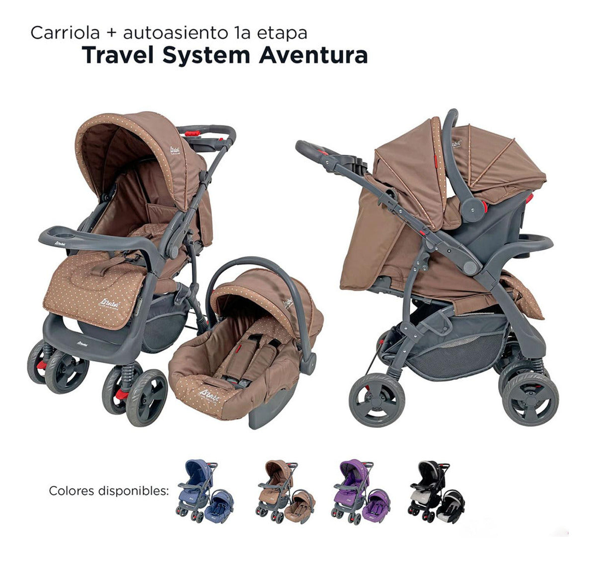 Set Carriola D'bebé Travel System Aventura de 0 a 36 meses