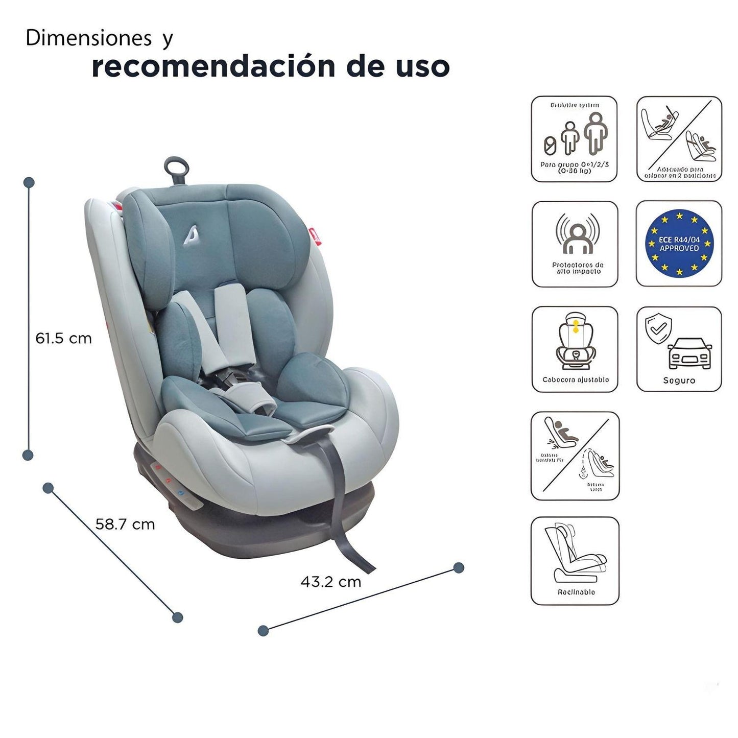 Autoasiento Etapa 0+1-2-3 D'bebé Isofix Mare Travel 0 a 36kg