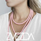 Set Collar Perlas Triple Aretes Zvezda Perlas de Cristal Plata 0.925 Mujer