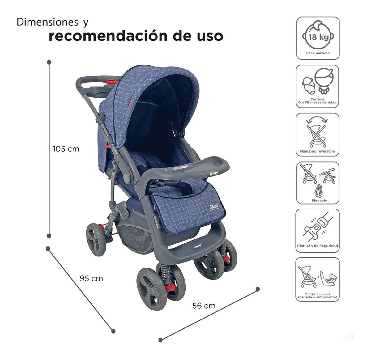 Set Carriola D'bebé Travel System Aventura de 0 a 36 meses