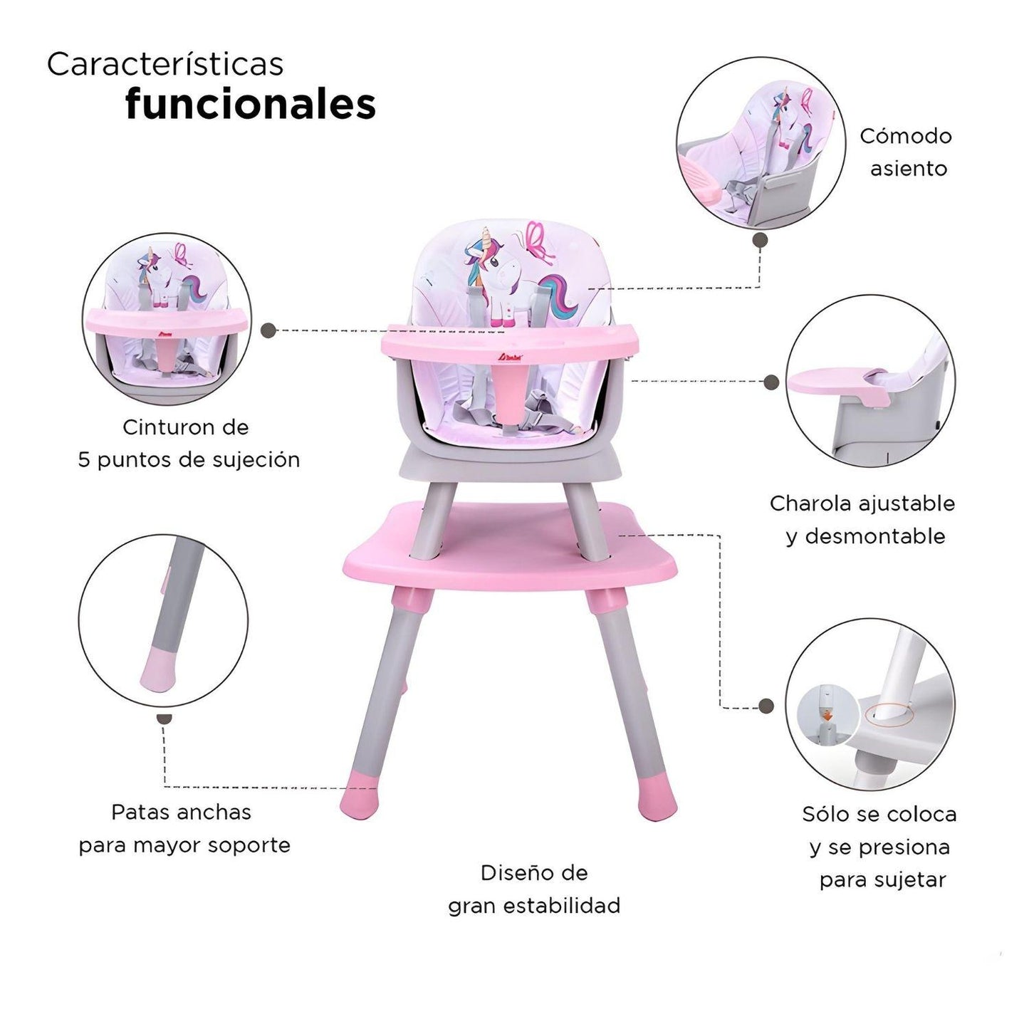 Silla Alta D'bebé Grow with Me Unisex de 6 meses a 7 años