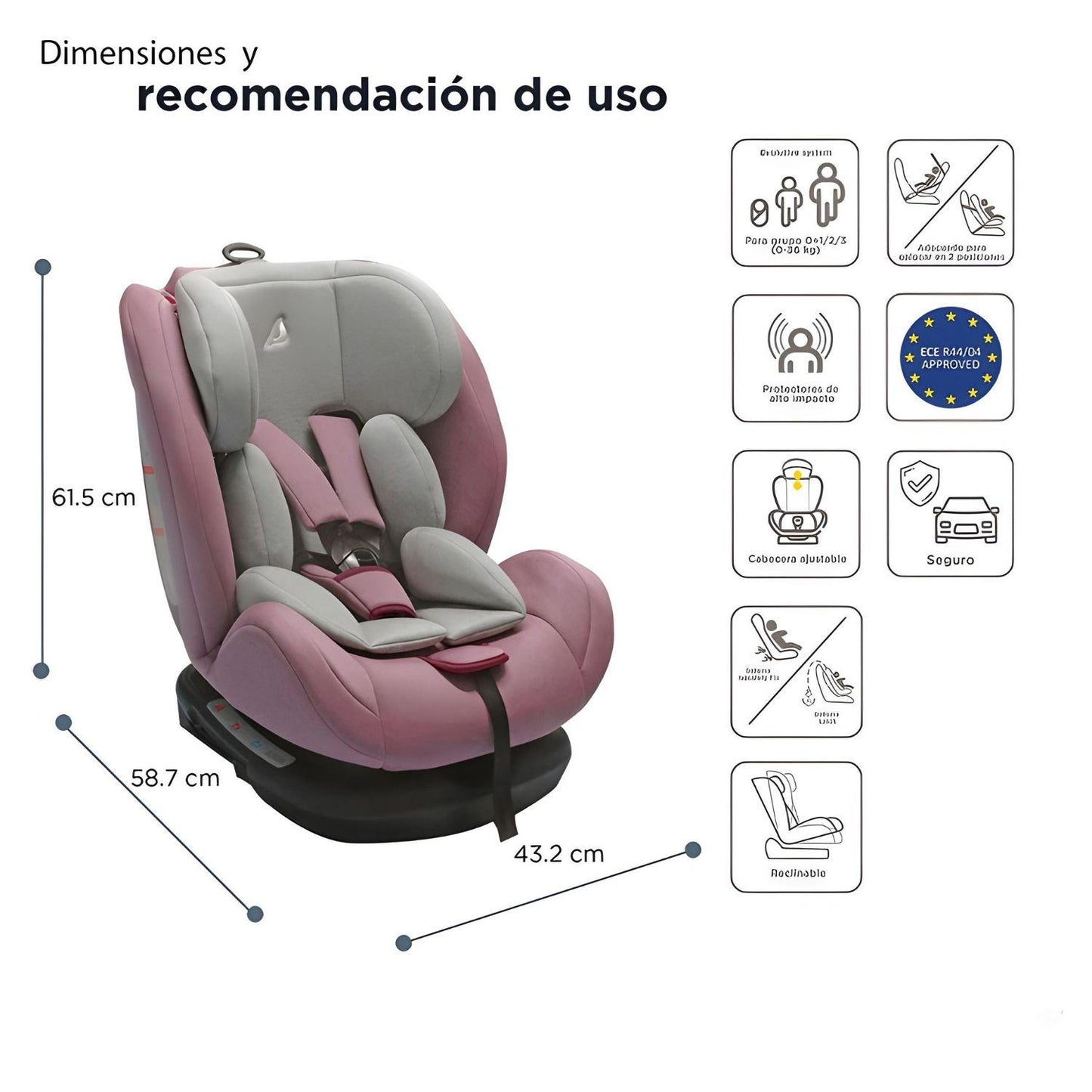 Autoasiento Etapa 0+1-2-3 D'bebé Isofix Mare Travel 0 a 36kg