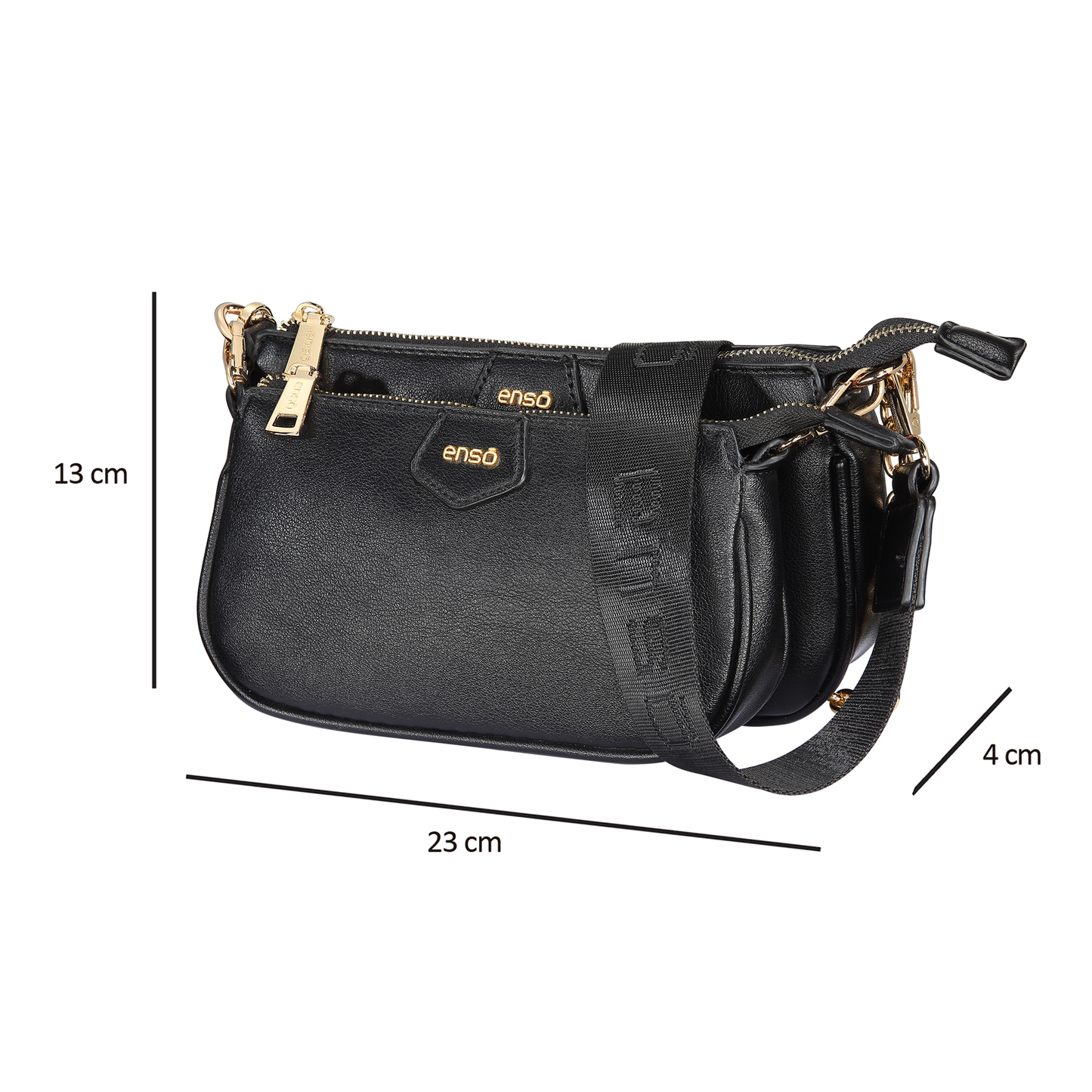 Bandolera Enso Black Bags EB305CBB Tipo Urbana Para Mujer
