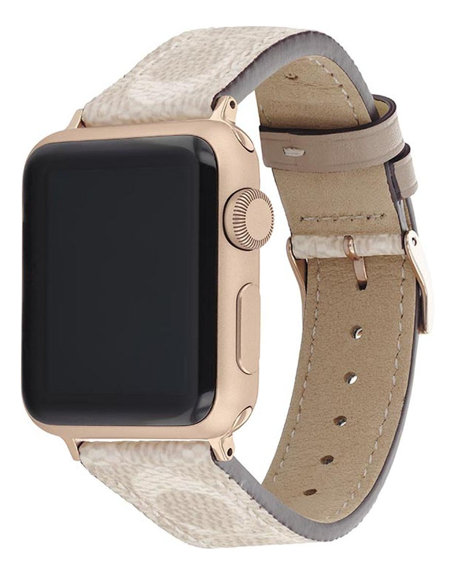 Correa Coach Canvas Leather Compatible Apple Watch Mujer