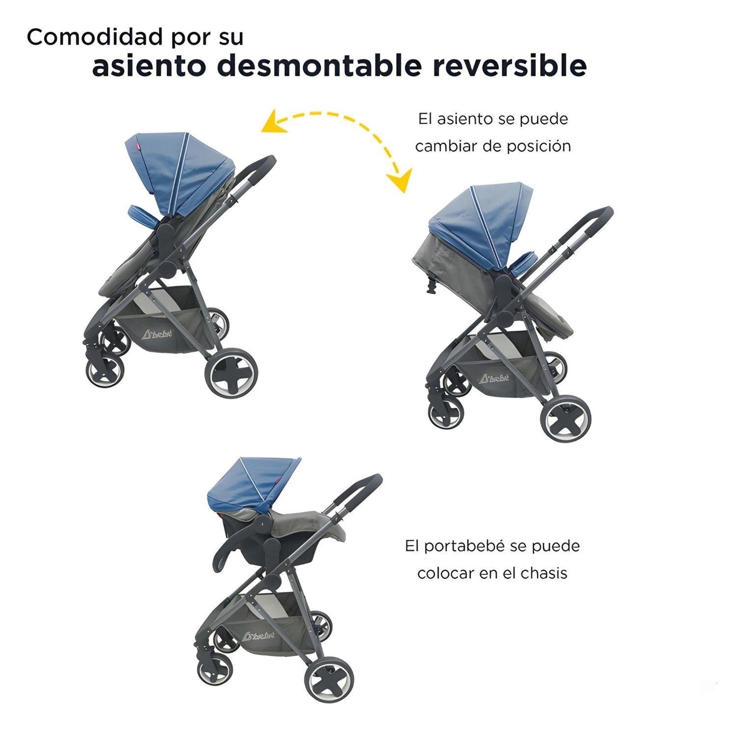 Set Carriola D'bebé Travel System Queen de 0 a 36 meses