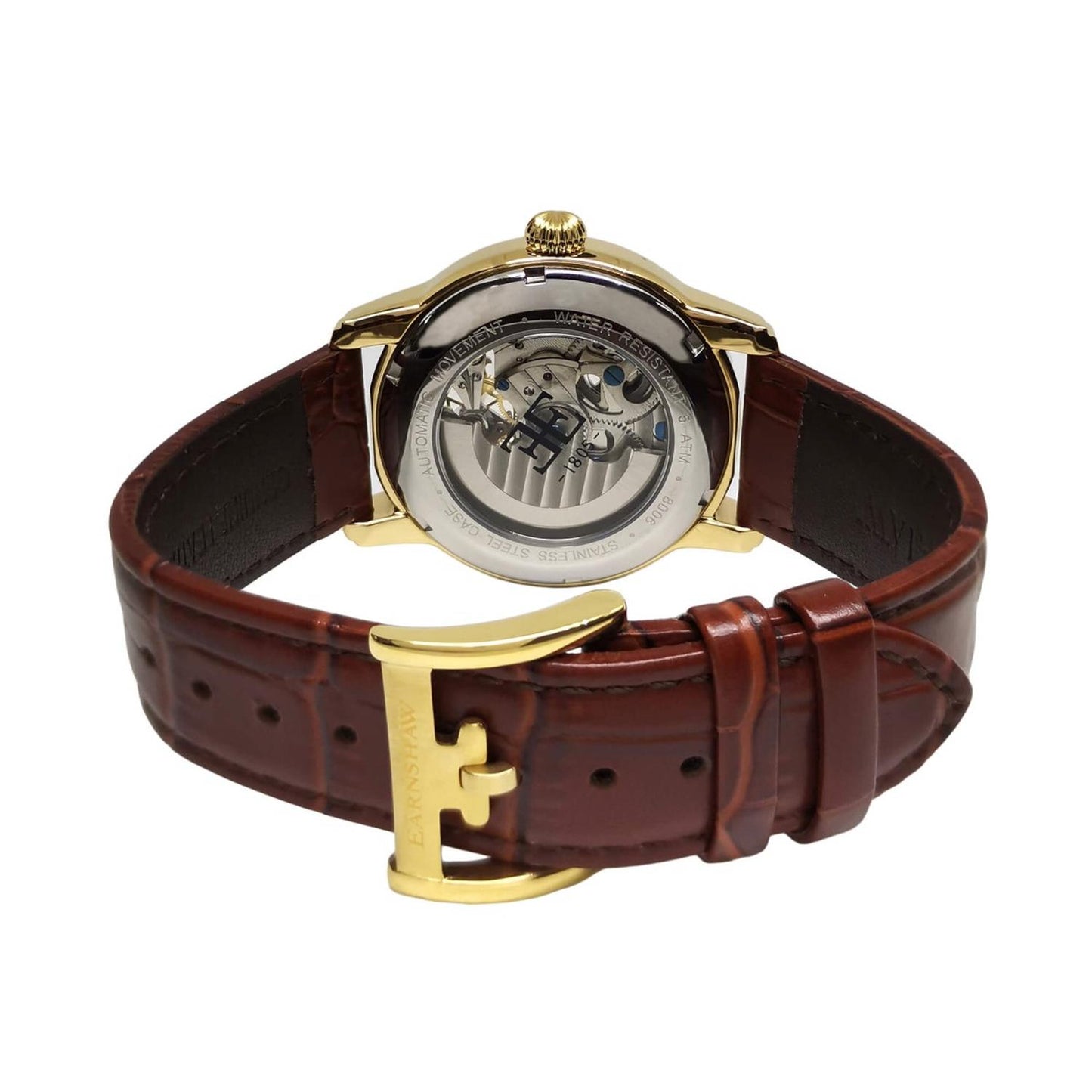 Reloj Automático Earnshaw Longitude ES-8006-02 Cuarzo Acero correa Cuero Genuino para Hombre