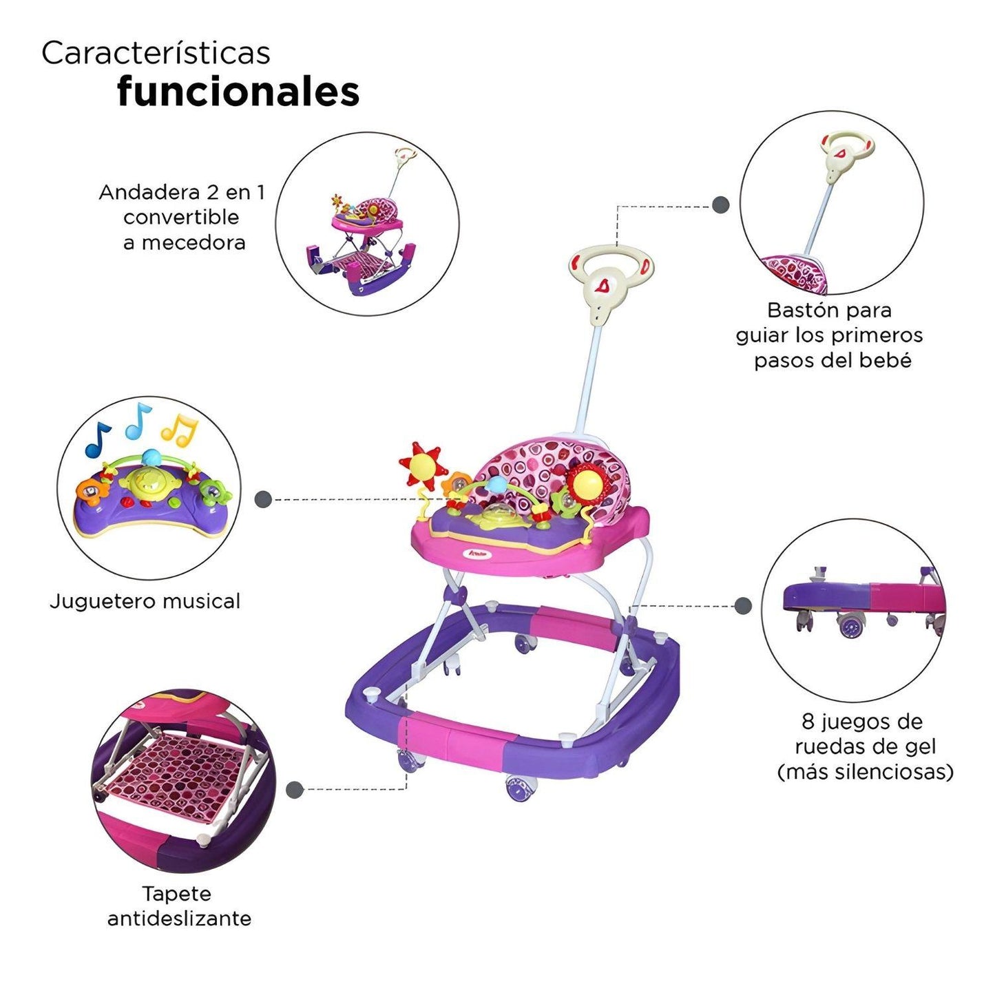 Andadera Mecedora D'bebé Sunshine de 6 meses hasta 12kg