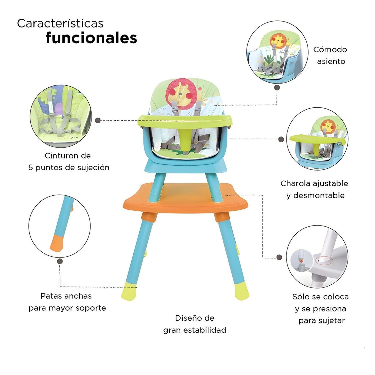 Silla Alta D'bebé Grow with Me Unisex de 6 meses a 7 años