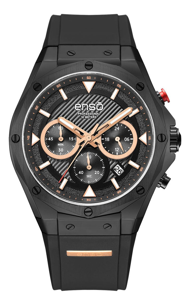 Reloj Enso Casual Negro EW1042G5 De Silicona Para Hombre