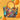 Colorful patterned handbag on a vibrant orange background with citrus leaves, showcasing a stylish boho design.