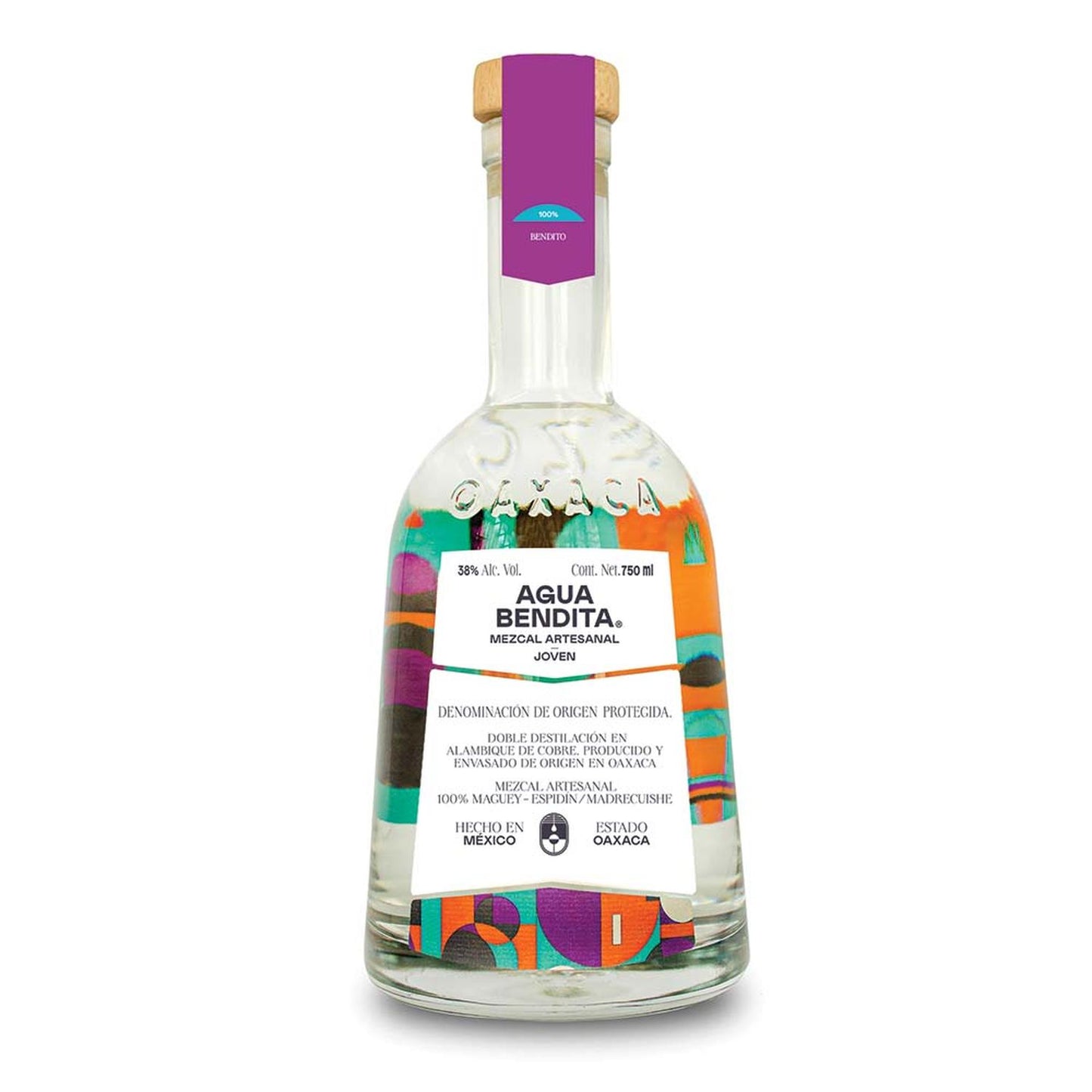 Mezcal de Oaxaca Agua Bendita Madrecuish y Espadín Joven Caja 3 Und 38° Botella de 750ml