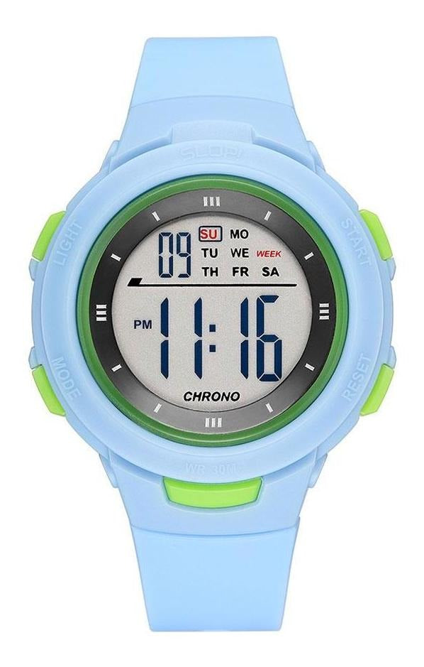 Reloj Slop Deportivo Azul SW82177 De Plástico Para Niña
