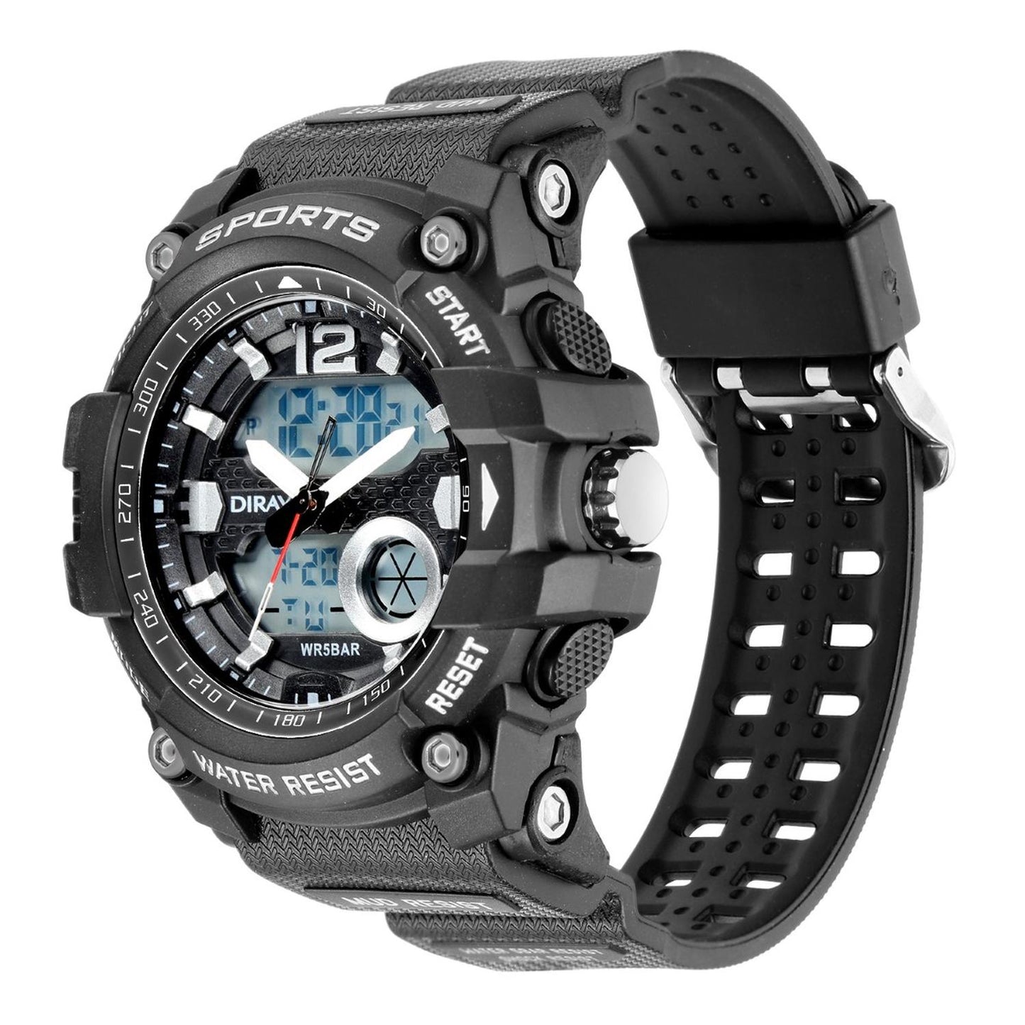 Reloj Análogo-Digital Diray Gents Black DR2129GAD1 Cuarzo Resina correa Resina para Hombre