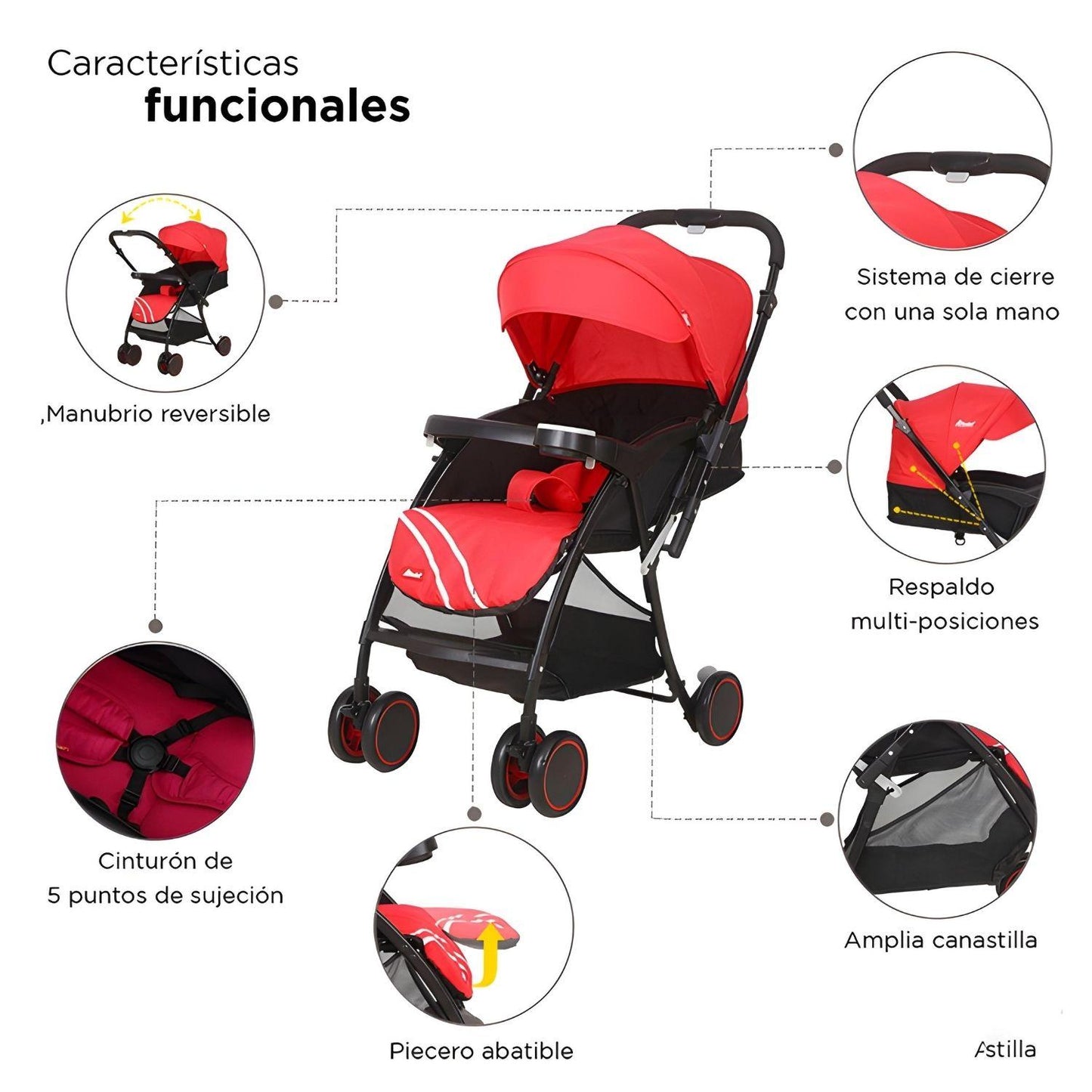 Carriola D'bebé Reversible Lu Unisex de 3 a 36 meses