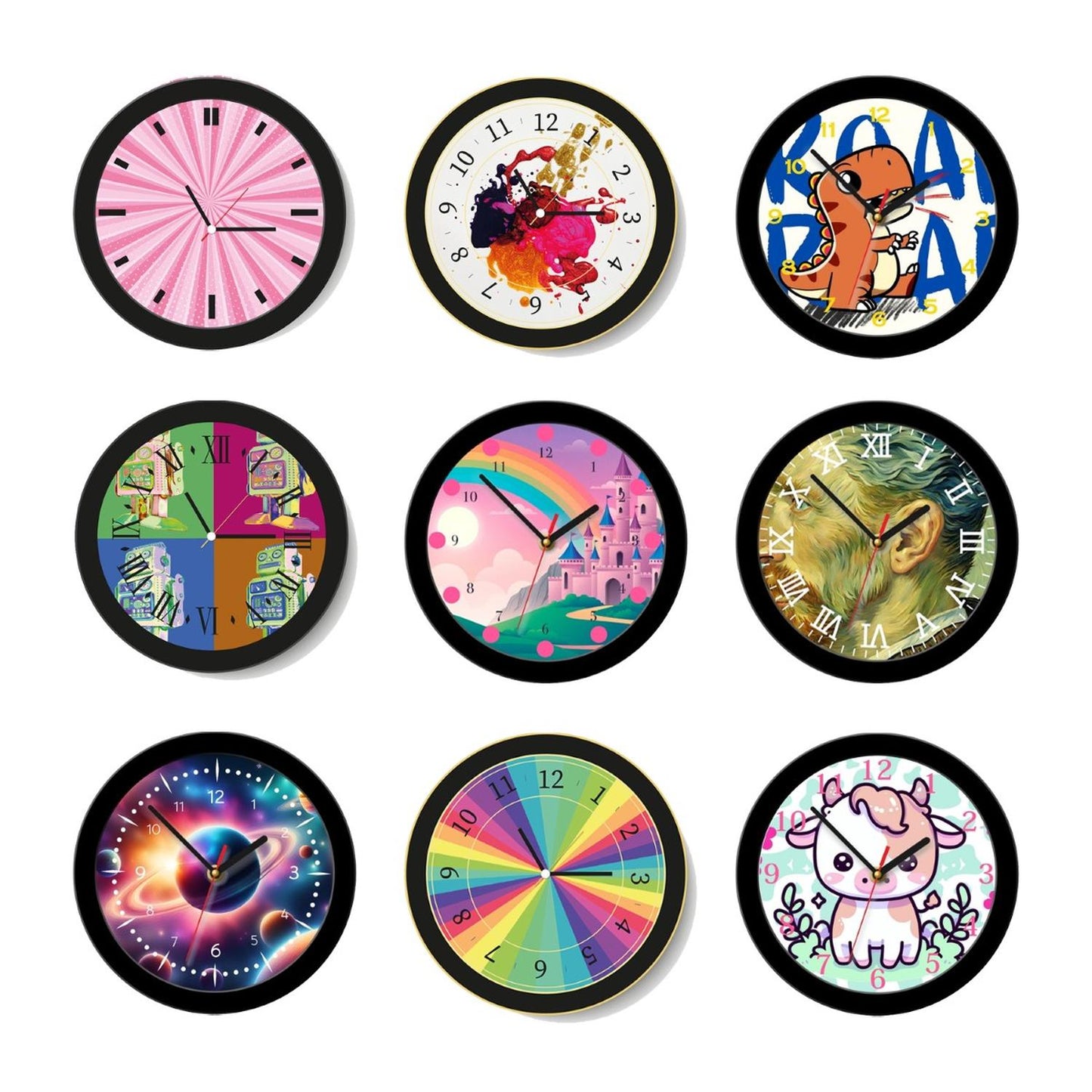 Reloj De Pared Arte Pop Decorativo Unisex Cuarzo Análogo de 30cm Plástico