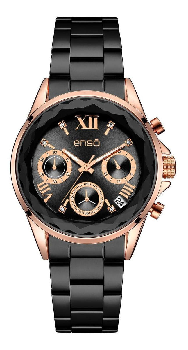 Reloj Enso Ladies Black Negro EW1049L3 De Acero Para Mujer
