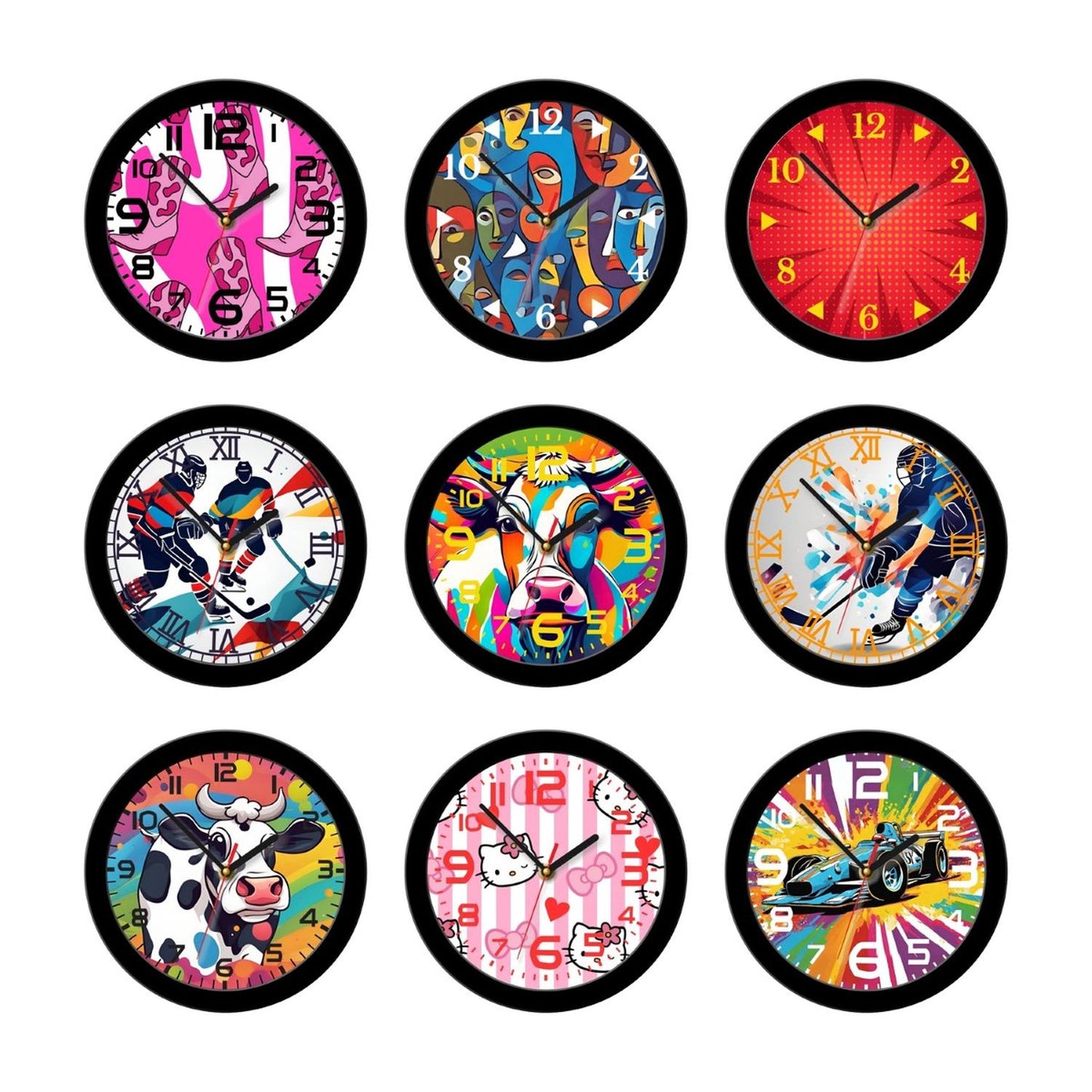 Reloj De Pared Pop Moderno Decorativo Unisex Cuarzo Análogo de 30cm Plástico