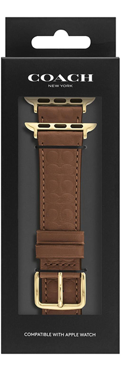 Correa Coach Textured Leather Compatible Apple Watch Mujer