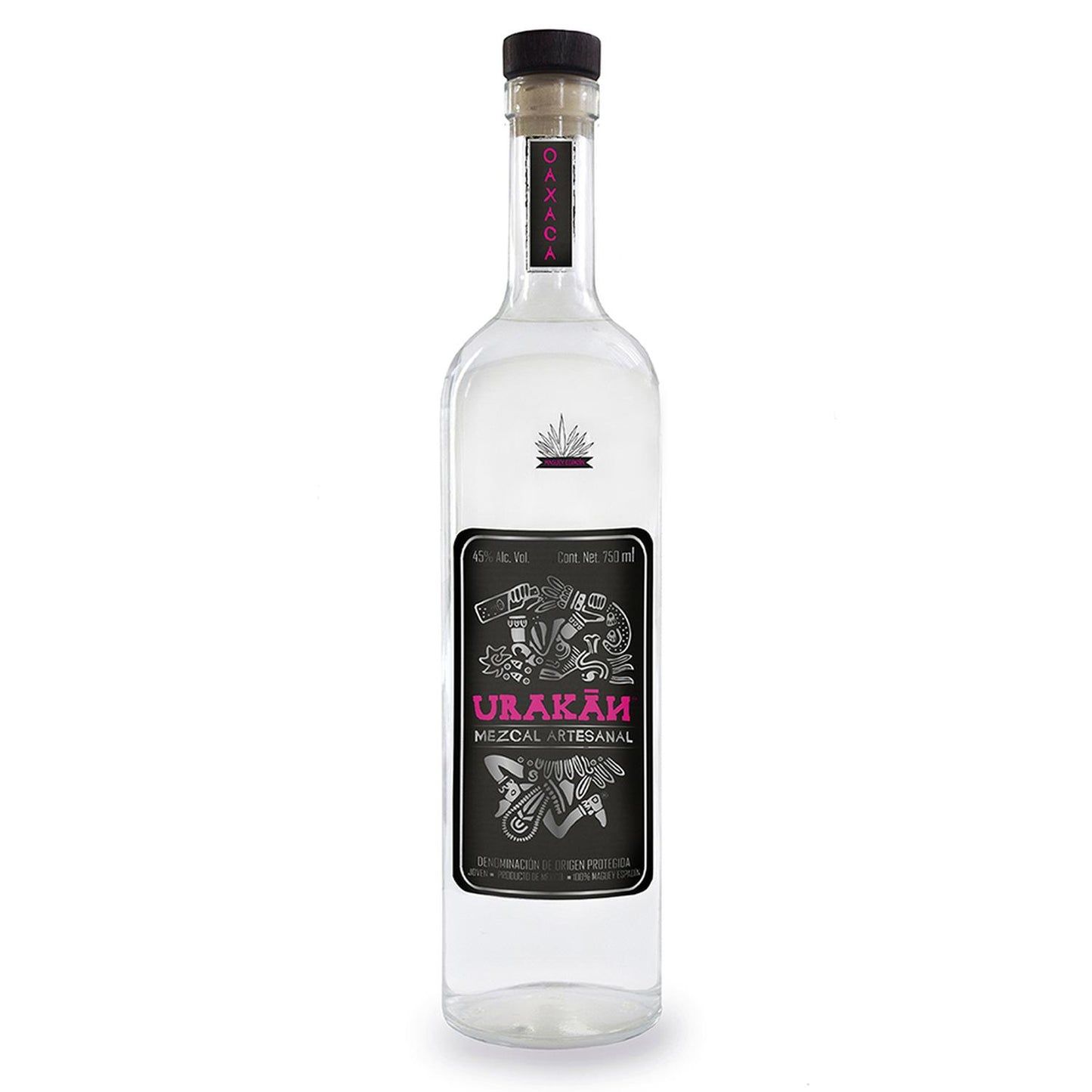 Mezcal de Oaxaca Urakan Espadín Joven Caja 3 Und 45° Botella de 750ml